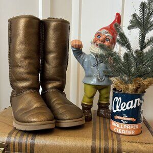 Metallic Brown Tall UGG Boots, Women's Size 8